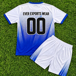 Jersey y Pantalones Cortos de Fútbol con Degradado Blanco y Azul Rey, Nuevo Diseño, MOQ Bajo, para Equipos Escolares, Clubes y Ligas de Jóvenes y Adultos - Product Image 4