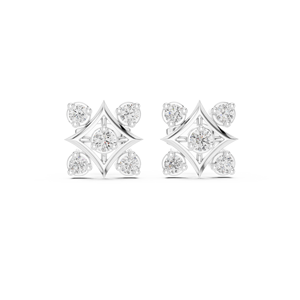 Luxury <b>Silver</b> Geometric Diamond <b>Stud</b> Earrings Womens Fine Jewelry Trendy IGI Certified Wedding & Engagement Gift - Product Image 1