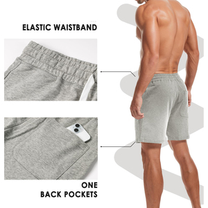 Shorts en tissu éponge pour homme OEM, 100% coton, respirants, style fitness, prix de gros, shorts en tissu éponge pour homme, logo personnalisé, taille sur mesure - Product Image 5