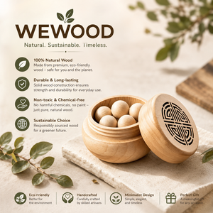 Caja Difusora de Aroma de Madera de Haya Natural Premium, Ecológica y Duradera, con Bolas de Madera |   Fabricante OEM ODM de Origen Vietnamita para Todas las Estaciones - Product Image 2