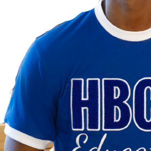 HBCU Educated Chenille T Shirt Blue <b>White</b> Mens Greek Letter <b>Tee</b> Premium Fraternity Apparel Short Sleeve Classic Fit Casual Wear - Product Image 6