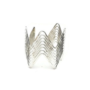 Vintage <b>Silver</b> Brass Zigzag Bangle Open <b>cuff</b> <b>Bracelet</b> for Party Gift - Product Image 1