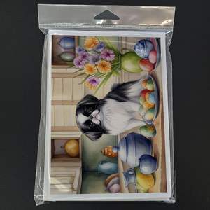 Whimsical A7 Size 5x7 Japanese Chin Greeting <b>Cards</b> <b>Pack</b> of 8 Blank Note <b>Cards</b> with Envelopes for <b>Easter</b> Decorations - Product Image 3