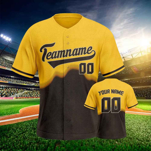 เสื้อเบสบอลผู้ชายแบบ OEM ติดกระดุม แขนสั้น สไตล์ฮิปฮอป ชุดกีฬา เสื้อเบสบอลแบบกำหนดเอง ขายส่งแบบไม่มีลาย - Product Image 2