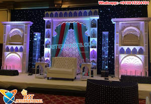 Decoración de Boda Estilo Mughal Majestuoso, Decoración de Escenario de Boda con Temática India, Decoración de Sofá de Alta Calidad Estilo París, Decoraciones Nuevas del Reino Unido - Product Image 2