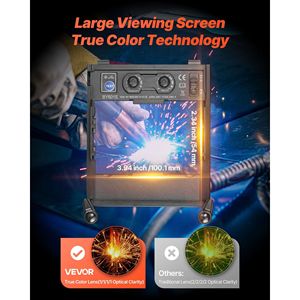 Casco per saldatura auto-oscurante con 4 sensori ad arco, maschera per saldatori a colori reali da 10x6 cm, alimentata a energia solare, ampia gamma di tonalità - Product Image 2