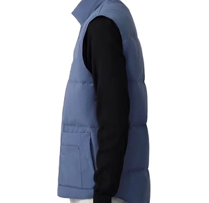 Chaleco Acolchado Negro para Hombre, Cuello Alto, Cierre de Cremallera, Sin Mangas, con Bolsillos, Casual, Otoño, ODM, Repelente al Agua - Product Image 5