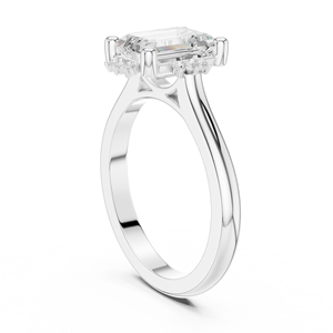 Anillo de Compromiso de Diamante Cultivado en Laboratorio con Corte Esmeralda en Oro Rosa para Mujer, Certificado IGI, Oro de 14K, Engaste de Garras, Estilo Clásico de Lujo para Aniversario - Product Image 4