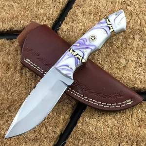Couteau de chasse à lame fixe en acier inoxydable avec manche en résine, lame à pointe tombante de 20 cm - Product Image 2
