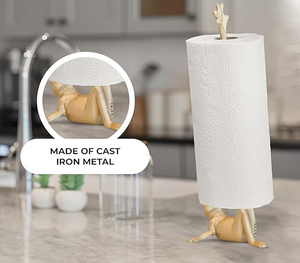 Cast Iron <b>Paper</b> Towel Holder Metal Toilet or <b>Kitchen</b> <b>Paper</b> Holder for Floor or Countertop Casted Iron Frog Design Roll Holders - Product Image 4