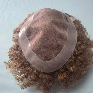 ทูเป้ผมแท้แบบหยิกสไตล์อินเดียสำหรับผู้ชาย ฐานโมโน Prothes-TAZ HAIR BANGLADESH - Product Image 1