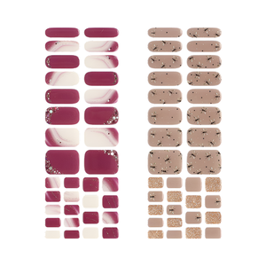 Nail Strip Korea OEM Semi Cured Gel Nail <b>Stickers</b> Supplier Plum Aurora Camel Honeybee - Product Image 3