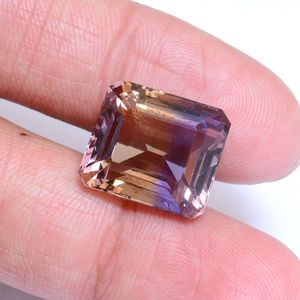 Ametrine AAA+ 14,20x16,30 mm, octogonale facettée, ametrine naturelle rare bicolore, pierre semi-précieuse, taille Ascher, pour bijoux - Product Image 1
