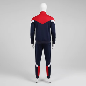 Conjuntos de chándal de poliéster para hombre al por mayor, ajustados, con cuello alto y cremallera, para correr, gimnasio y entrenamiento - Product Image 5