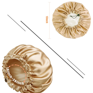 OEM Premium Mulberry <b>Silk</b> Long Hair Bonnet Breathable Night Sleep Turban <b>Head</b> <b>Wrap</b> Button Snap - Product Image 3