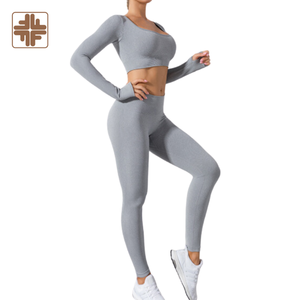 Conjunto de pantalones y mallas de LICRA suave con patrón a cuadros para mujer, ropa de gimnasio transpirable de 2 piezas - Product Image 5