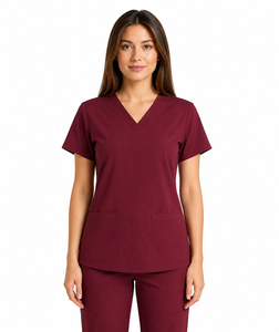 Hot Selling Contemporary Slim Fit Medical <b>Scrub</b> <b>Top</b> Side Slit Design Unrestricted Movement Gear Hospital Uniform For Women - Product Image 1