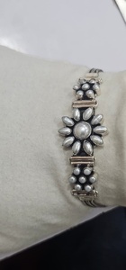 92.5 <b>Silver</b> Handmade Natural Elegant Oxidized <b>Silver</b> Floral <b>Beaded</b> <b>Bracelet</b> Women Jewelry Gift Your Choice Wholesale Bulk - Product Image 1