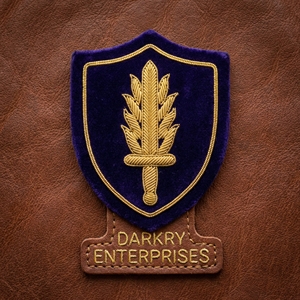 Écusson personnalisé en velours marron avec broderie fil de filigrane, emblème argenté HT, fait main, pour insignes maçonniques, écusson de blazer, écusson d'uniforme - Product Image 6