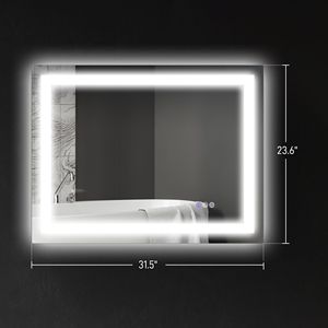 Specchio da Bagno LED Retroilluminato/Luminoso Frontalmente 32x24" con Dimmer e Antiappannamento, Temperatura Colore Regolabile Infinitamente per Appartamenti - Product Image 3