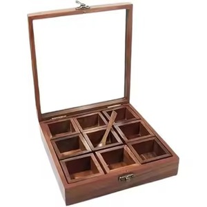 Organisateur d'assaisonnements en bois de qualité supérieure avec compartiments pour un rangement et une utilisation efficaces en cuisine - Product Image 4