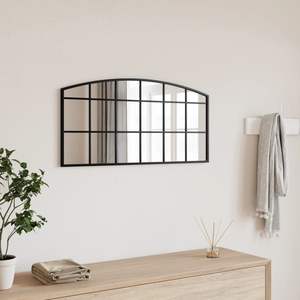 Miroir mural minimaliste en verre noir encadré 31,5 x 15,7 po, miroir mural élégant 31,5 x 15,7 po - Product Image 1