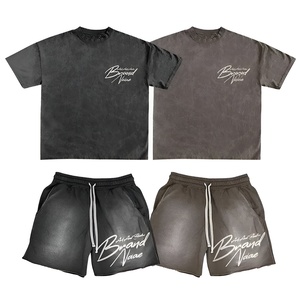 ชุดวอร์มคุณภาพสูงจากผู้ผลิตชั้นนำ พร้อมเสื้อยืดแขนสั้นผ้าฝ้าย 100% ระบายอากาศได้ดี เหมาะสำหรับฤดูร้อน  โอกาสใหม่สำหรับผู้ชาย - Product Image 1