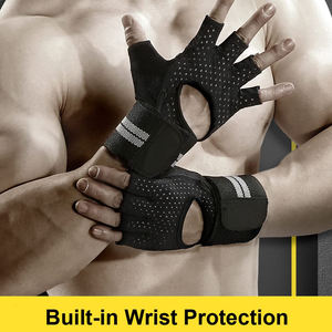 Guantes Profesionales con Soporte para Muñeca, Transpirables, que Absorben la Humedad, Ajuste Cómodo, Guantes de Gimnasio para Hombre, Guantes de Fitness - Product Image 5