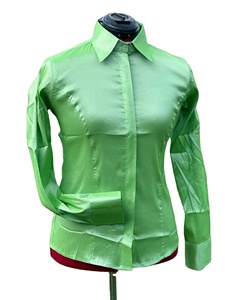 ผ้าแพรแข็งสีเขียวเสื้อโชว์คาวบอยแบบตะวันตกทำด้วยมือ - Product Image 2