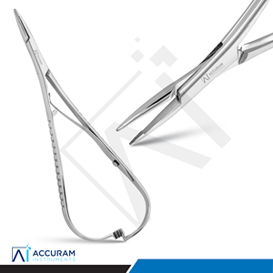 Porte-aiguille professionnel Mathieu à pointe demi-ouverte 14 cm en acier inoxydable, instrument chirurgical de suture - Product Image 4