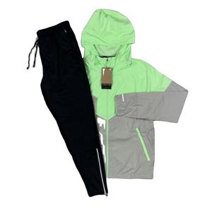 Custom Logo 2 Piece Windbreaker <b>Shorts</b> and Hooded Jacket Tracksuit For <b>Men's</b> Reflective Zip Up Nylon Street wear Set Cheap Price - Product Image 6