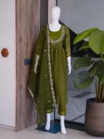 Traje Anarkali para mujer con dupatta, manga larga, largo hasta el suelo, vestido indio pakistaní para bodas y fiestas.