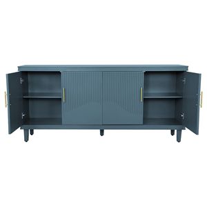 Armadio a 4 Ante di Grandi Dimensioni in Verde Oliva, Blu Navy e Blu Pavone per Soggiorno, Cucina, Camera da Letto e Corridoio - Product Image 4