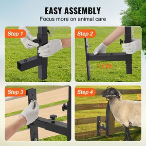 Support de tonte réglable en hauteur (0-5,4 pouces) en métal pour moutons et chèvres, occasion, pour l'industrie agricole - Product Image 2