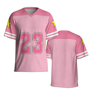<b>Pink</b> V-Neck Short Sleeve Jersey With Number 23 And Stars Printed <b>Men's</b> Sporty T-<b>Shirt</b> Regular Fit Breathable Knitted Polyester - Product Image 4