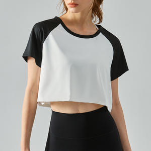 Camisetas de Algodón 100% de Alta Calidad para Mujer, Cuello Redondo, Lisas, de Mezclilla/Terry, Sin Marca, para Bordado y Estampado Personalizado al por Mayor - Product Image 1