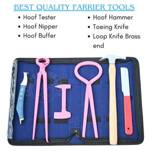 Kit d'entretien des sabots équins avec coupe-sabot robuste, couteau à sabot à extrémité en laiton, outil de test de sabot et marteau à sabot - Product Image 2