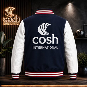 Cosh International High Quality Custom <b>Canvas</b> Waterproof Windproof Winter Varsity <b>Jacket</b> Unisex Chenille Embroidery Polyester - Product Image 5