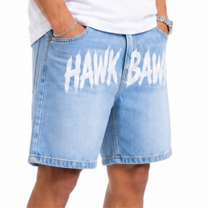Shorts en jean pour hommes, de qualité supérieure, durables, élégants, confortables, coupe droite, style décontracté d'été, en tissu de coton imprimé - Product Image 3