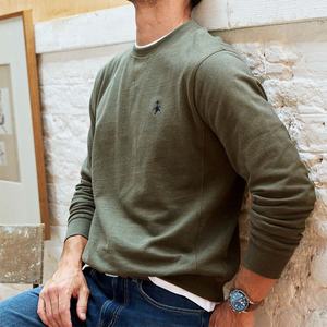 Sudadera de Manga Larga para Hombre, Invierno, Tejido Reciclado Ecológico, Antipilling, Flexible, Cómoda, Cuello Redondo, Forrada, Cortavientos, Poliéster - Product Image 4