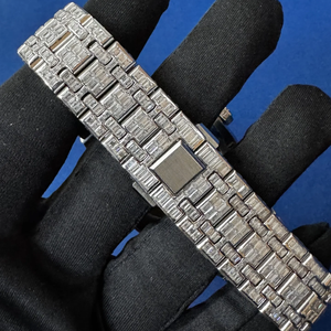 Black Ocean Jewels A.P. Reloj de Pulsera de Lujo para Hombre, de Acero Inoxidable, con Diamantes Moissanite Baguette, Estilo Hip Hop, Analógico, Automático - Product Image 6