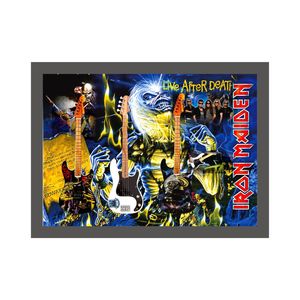 Marco Musical Iron Maiden de 15.7 x 14.5 Pulgadas con Guitarra y Caja de Sombra de Vidrio para Regalos Musicales y Souvenirs - Product Image 1