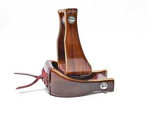Étriers de selle western en bois avec revêtement en cuir et quincaillerie SUS304 pour l'équitation - Product Image 2