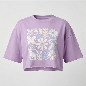 เสื้อยืดครอปแขนสั้นผ้าฝ้ายผสมใยไผ่ผสมอีลาสเทนเนื้อนุ่มพิเศษสำหรับผู้หญิง สวมใส่สบายๆ ออกกำลังกายได้  รับสกรีนโลโก้ สีสันตามสั่ง - Product Image 1