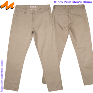 Pantalon chino micro-imprimé mi-lourd pour homme en coton recyclé et élasthanne, extensible, respirant, écologique, pour usage quotidien, durable 6.64 - Product Image 2