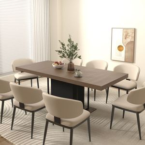 Tavolo da Pranzo Rettangolare Allungabile per 6-10 Persone in Legno Effetto Invecchiato e Nero 160-200 cm - Product Image 4