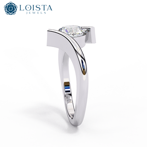 D VVS2 Round Cut 1.0CT <b>Iced</b> Out Diamond IGI Certified Lab Grown Diamond Solitaire Jewelry 18K Solid Gold <b>Ring</b> for Engagement - Product Image 3