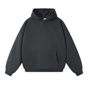 Premium <b>Mens</b> Hoodie Oversized Plain Black Fleece Drop Shoulder Kangaroo Pocket <b>Pullover</b> Sweatshirt Casual Streetwear Winter - Product Image 3