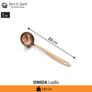 ทัพพีสแตนเลสเคลือบพีวีซีสีโรสโกลด์อุปกรณ์สำหรับเสิร์ฟและเท - Product Image 3