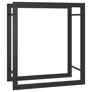 Matt Black Steel Firewood Rack 19.7"x11"x22" for <b>Fireplace</b> Sets & <b>Accessories</b> - Product Image 2